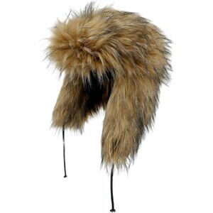 Unisex Brown Faux Fur Russian Hat, Soft, Warm Winter Trapper Hat with Earmuffs